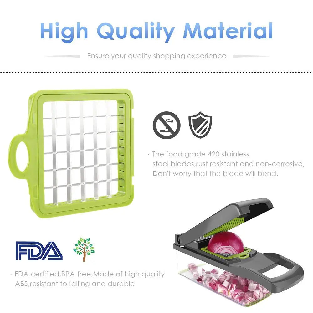 Hachoir à Légumes Râpe Coupe-Légumes Multifonctionnel Accessoires de Cuisine Manuel Tranche-Fruits Râpe à Pommes de Terre Fromage Oignons