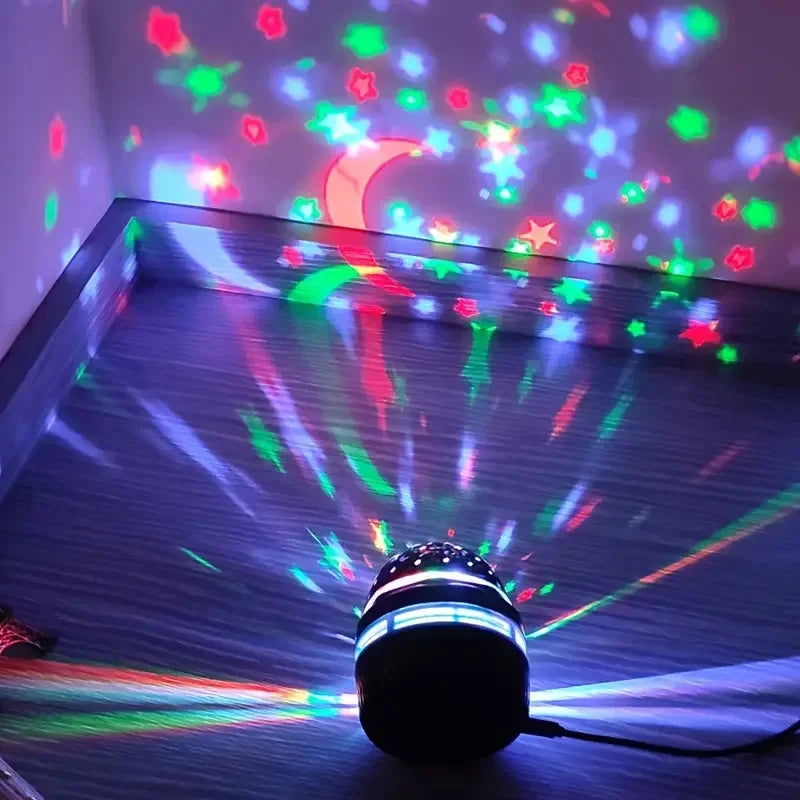 Projecteur LED Ciel Étoilé USB Lampe Boule Magique Lune Étoiles Lumières de Noël Décoration d'Ambiance Maison