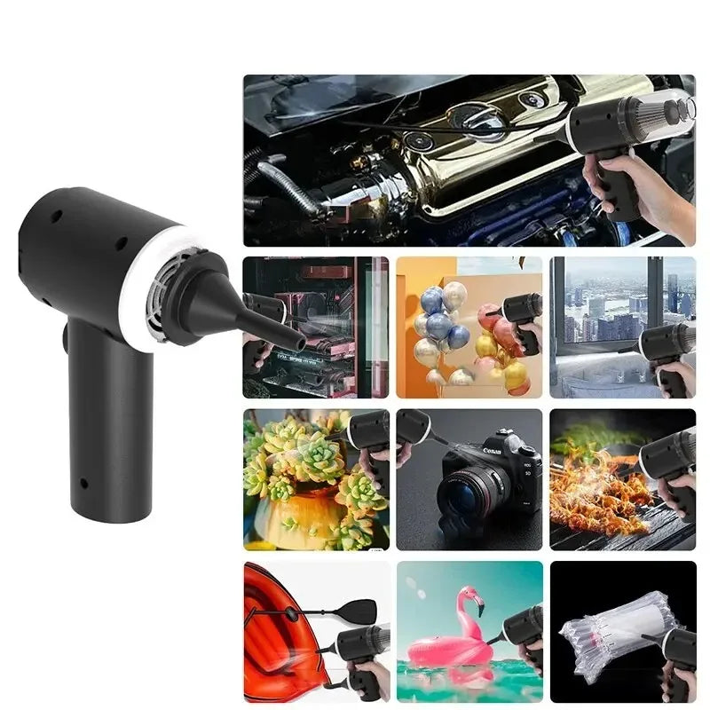 Aspirateur Voiture Sans Fil 9000Pa Rechargeable USB 1200mAh Portable Sec et Humide Mini Aspirateur Domestique