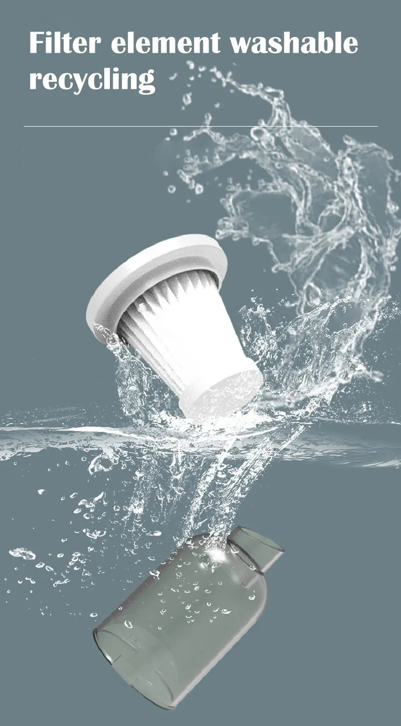 Aspirateur Voiture Sans Fil 9000Pa Rechargeable USB 1200mAh Portable Sec et Humide Mini Aspirateur Domestique