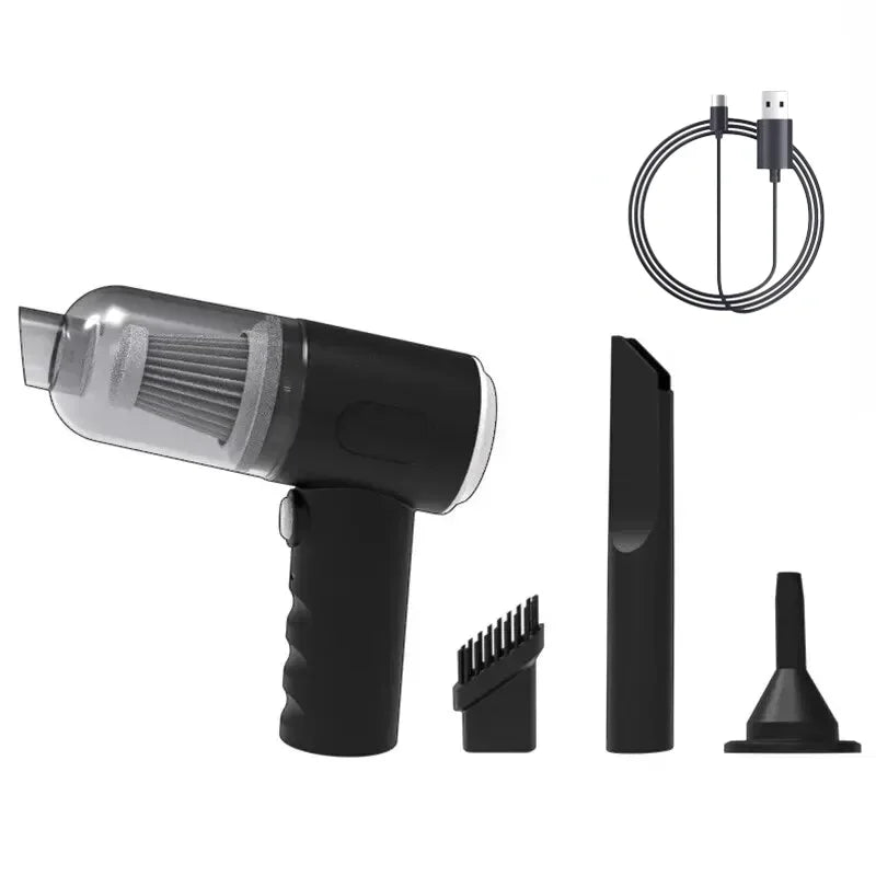 Aspirateur Voiture Sans Fil 9000Pa Rechargeable USB 1200mAh Portable Sec et Humide Mini Aspirateur Domestique