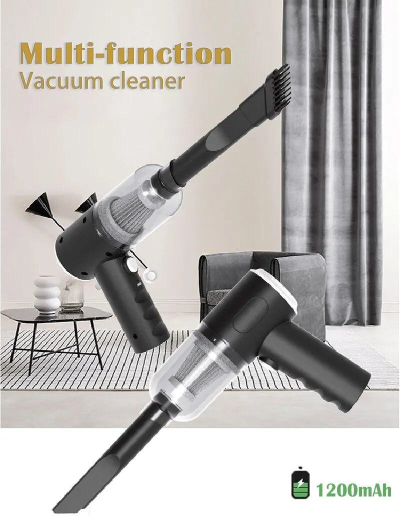 Aspirateur Voiture Sans Fil 9000Pa Rechargeable USB 1200mAh Portable Sec et Humide Mini Aspirateur Domestique