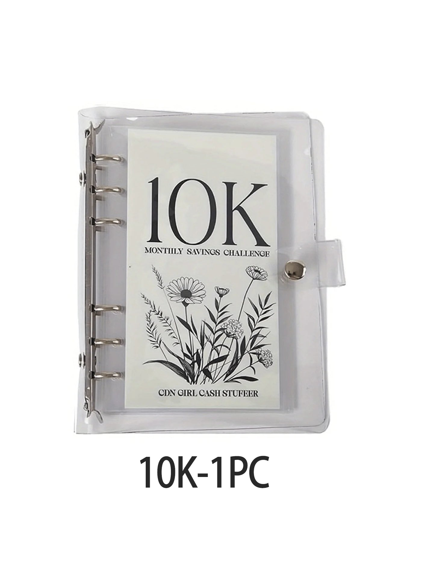 Planificateur d'Épargne Défi 12 Mois pour Atteindre 10K/5K/2.5K Euros, Classeur PVC Durable 6 Anneaux, Gestion d'Économies