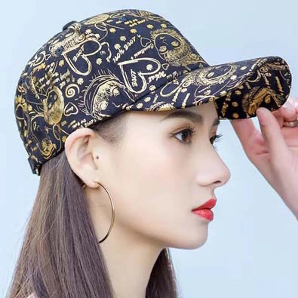 Casquette de Baseball Ajustable Style Graffiti Américain - Protection Solaire Hip-Hop en Coton