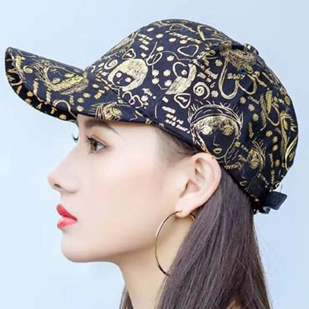 Casquette de Baseball Ajustable Style Graffiti Américain - Protection Solaire Hip-Hop en Coton
