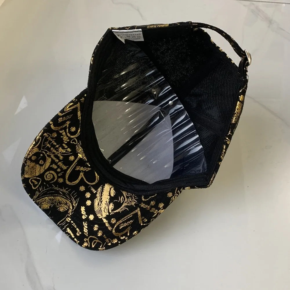 Casquette de Baseball Ajustable Style Graffiti Américain - Protection Solaire Hip-Hop en Coton