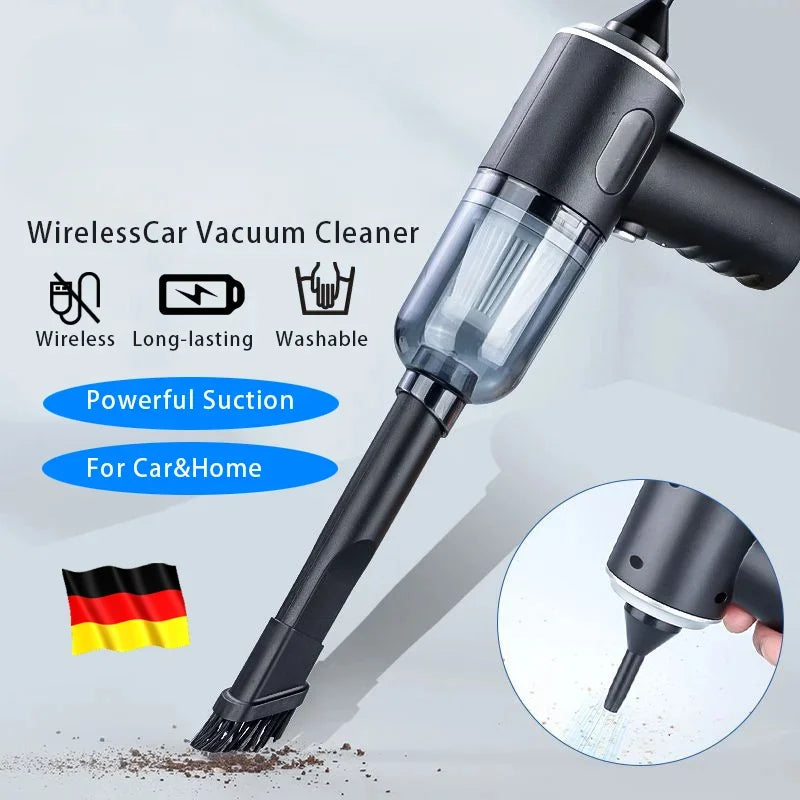 Aspirateur Voiture Sans Fil 9000Pa Rechargeable USB 1200mAh Portable Sec et Humide Mini Aspirateur Domestique