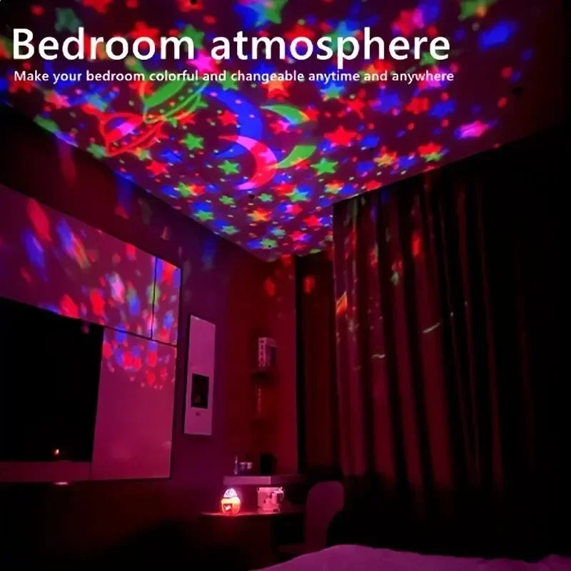 Projecteur LED Ciel Étoilé USB Lampe Boule Magique Lune Étoiles Lumières de Noël Décoration d'Ambiance Maison